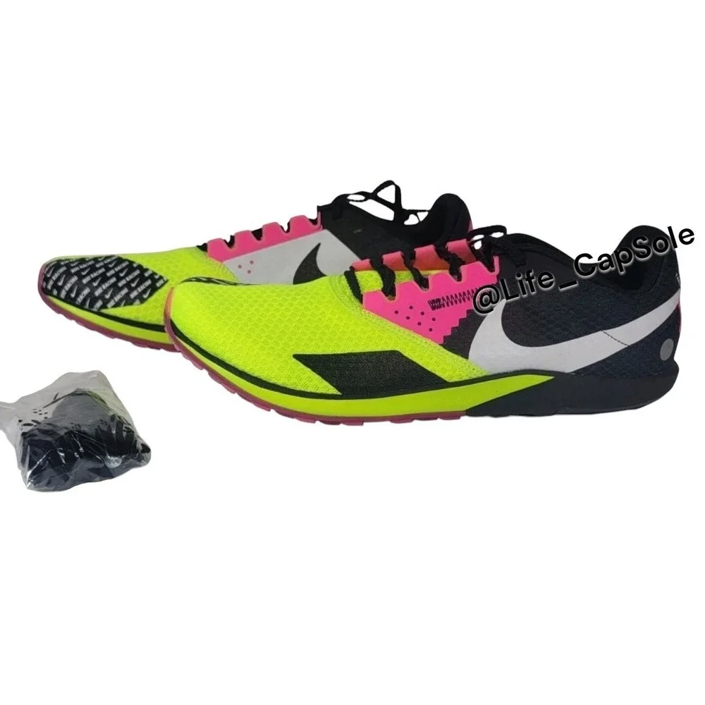 Men's 10 Nike‎ Rival XC 6 Cross-Country Spikes Volt/Black/Hyper Pink DX7999-700